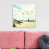 HET STRAND MIJN GELUKKIGE PLAATS FOTO WOORD KUNST CANVAS AFDRUK (Insitu (Woonkamer))