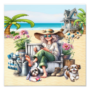 Het strand - mijn gelukkige plek foto afdruk