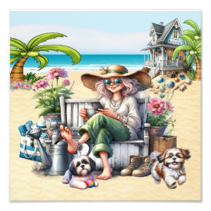 Het strand - mijn gelukkige plek foto afdruk