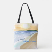 Het strand noemt balbloemen tote bag (Achterkant)