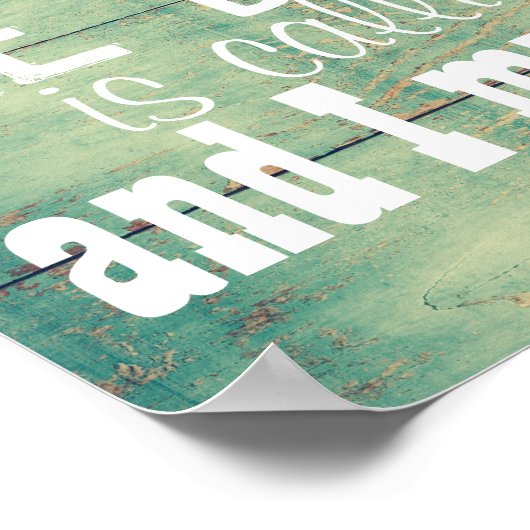 het strand noemt de kunstmuren blauwgroen blauw poster (Hoek)