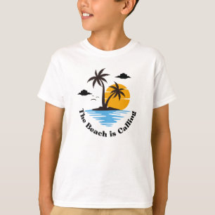 Het strand noemt de zomervakantie t-shirt