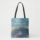 Het strand noemt me gepersonaliseerd tote bag (Voorkant)