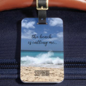 Het strand noemt me Tropisch Paradijs Bagagelabel