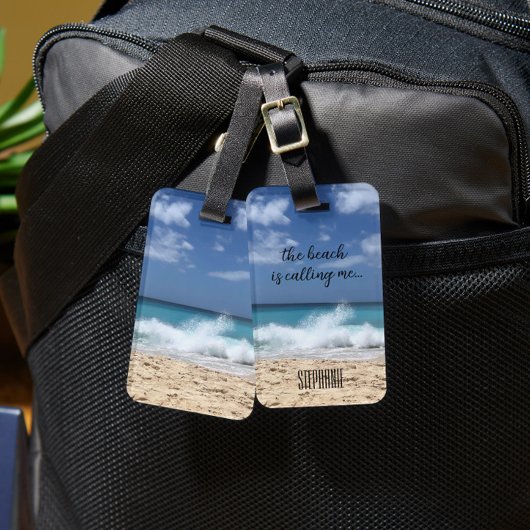 Het strand noemt me Tropisch Paradijs Bagagelabel