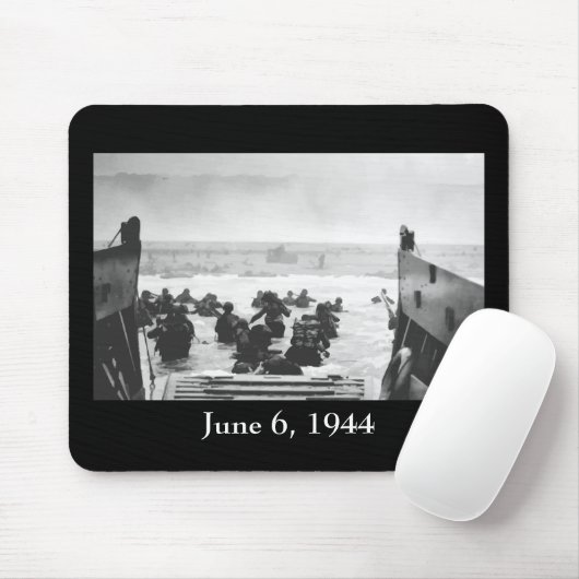 Het strand op D-dag tekenen Muismat (Met muis)