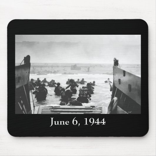 Het strand op D-dag tekenen Muismat (Voorkant)