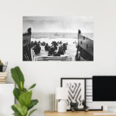 Het strand op D-dag tekenen Poster (Thuiskantoor)