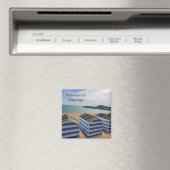 Het strand op Hastings Fridge Magnet (Insitu (Vaatwasser))