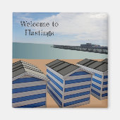 Het strand op Hastings Fridge Magnet (Voorkant)