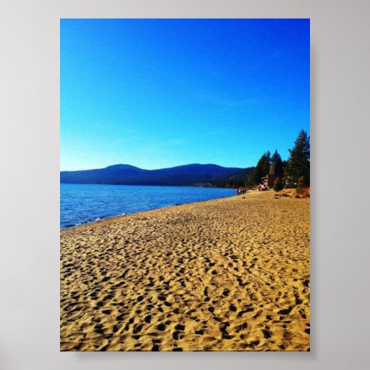 Het strand op Lake Tahoe Poster (Voorkant)