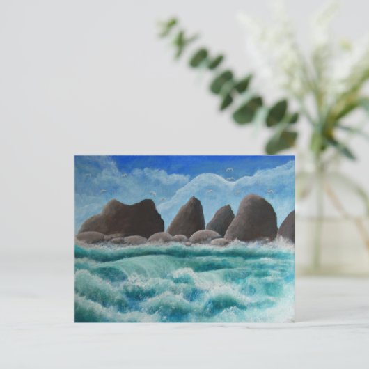 Het strand op Oceanside - Briefkaart (Staand voorkant)