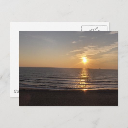Het strand op zonsondergang briefkaart (Voorkant / Achterkant)