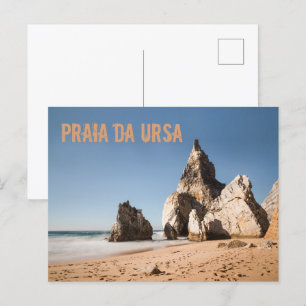 Het strand Praia da Ursa in Portugal cadeau Feestdagenkaart