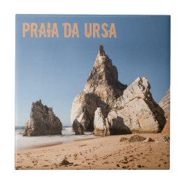 Het strand Praia da Ursa in Portugal cadeau Tegeltje