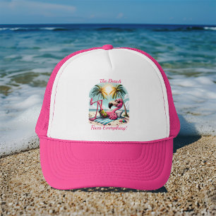 Het strand repareert alles 'Flamingo Beach Trucker Pet
