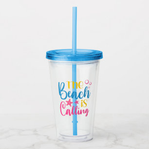 Het strand roept acryl drinkbeker