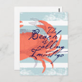 Het strand roept dat ik moet gaan briefkaart (Voorkant / Achterkant)