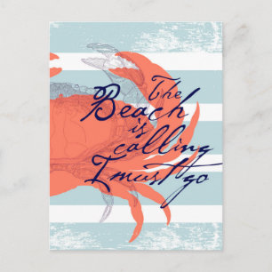 Het strand roept dat ik moet gaan briefkaart