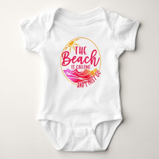 Het strand roept en ik moet gaan-76767 romper (Voorkant)