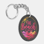Het strand roept en ik moet gaan-76767 sleutelhanger (Voorkant Links)