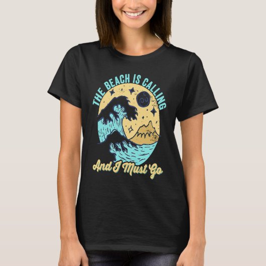 Het strand roept en ik moet gaan Funny zomer stran T-shirt (Voorkant)
