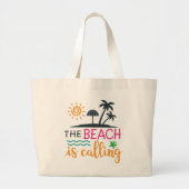Het strand roept grote tote bag (Voorkant)