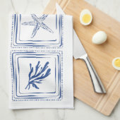 Het strand roept Kust scrapboek – Nautilus Theedoek (Quarter Fold)