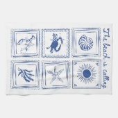 Het strand roept Kust scrapboek – Nautilus Theedoek (Horizontaal)