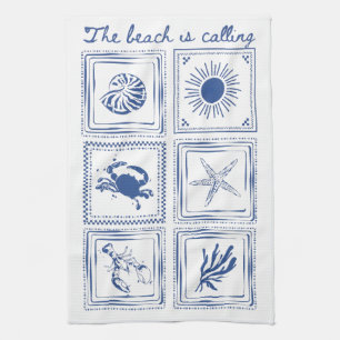 Het strand roept Kust scrapboek – Nautilus Theedoek