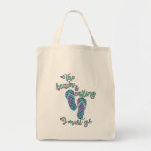 Het strand roept met zeemeerminnen Teenslippers Tote Bag (Voorkant)