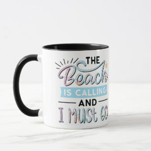 Het strand roept mok