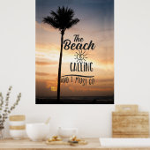Het strand roept poster (Keuken)