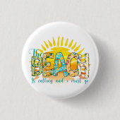 Het strand roept | Sunset Ronde Button 3,2 Cm (Voorkant)