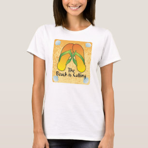 Het strand roept t-shirt