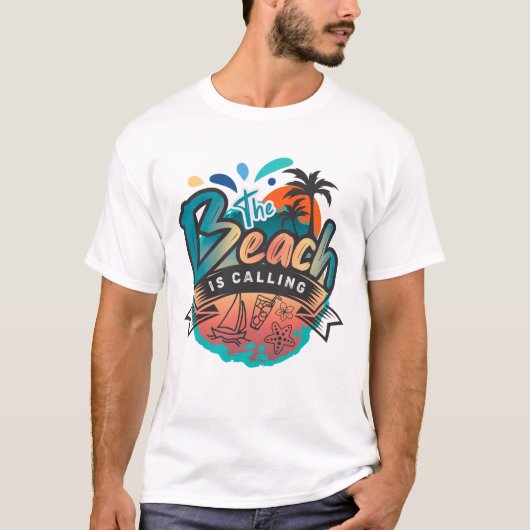 Het strand roept t-shirt (Voorkant)