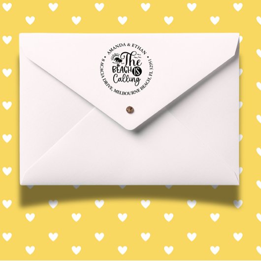 Het strand roept thema  zelfinktende stempel