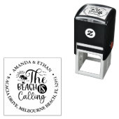 Het strand roept thema  zelfinktende stempel (In situ)