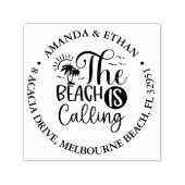 Het strand roept thema  zelfinktende stempel (Design)