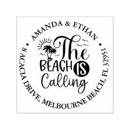 Het strand roept thema  zelfinktende stempel