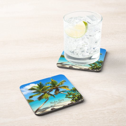 Het Strand St. John Coasters van de Baai van Maho Bier Onderzetter (Rechterzijde)