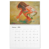 Het strand Surven Zand Zon Kalender (Feb 2026)