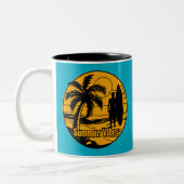 het strand tweekleurige koffiemok (Links)