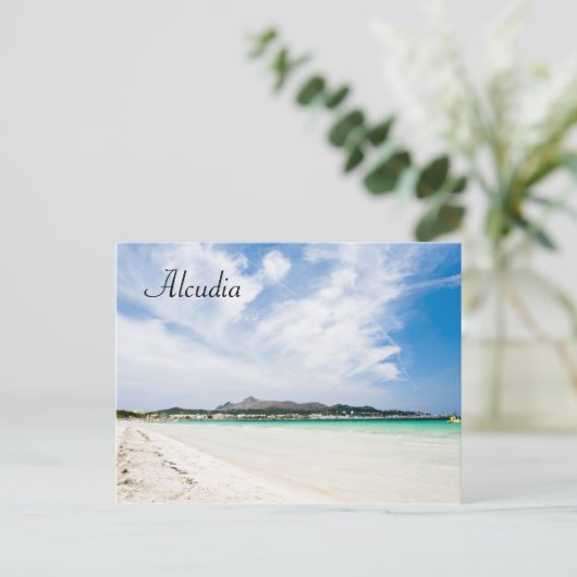 Het strand van Alcudia Briefkaart (Staand voorkant)