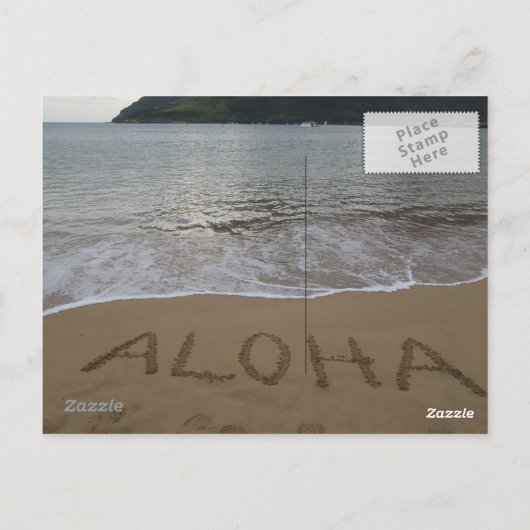 Het strand van Aloha Kauai in Lihue Briefkaart (Achterkant)