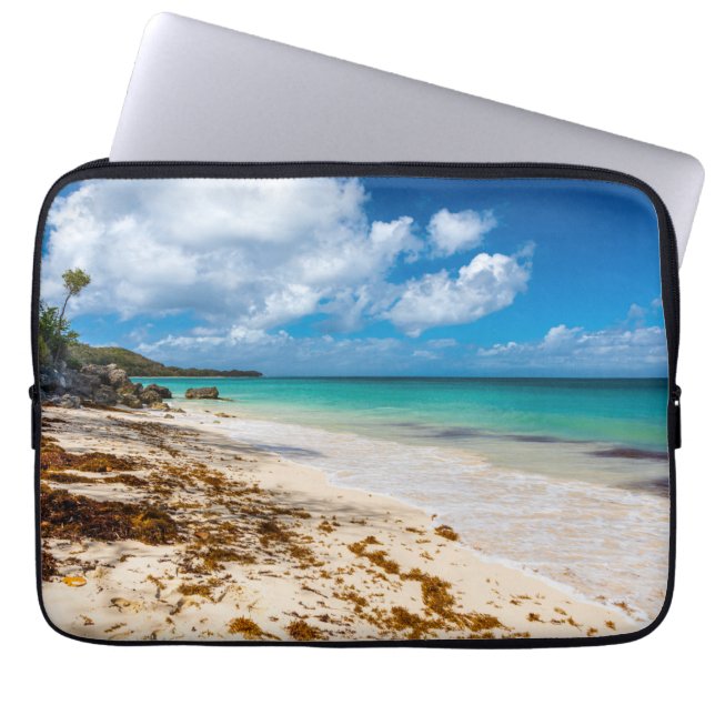 Het strand van Anse Canot op Marie-Galante Laptop Sleeve (Voorkant)