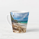 Het strand van Anse Canot op Marie-Galante Latte Mok (Linkerhoek)