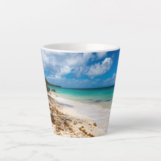 Het strand van Anse Canot op Marie-Galante Latte Mok (Voorkant)