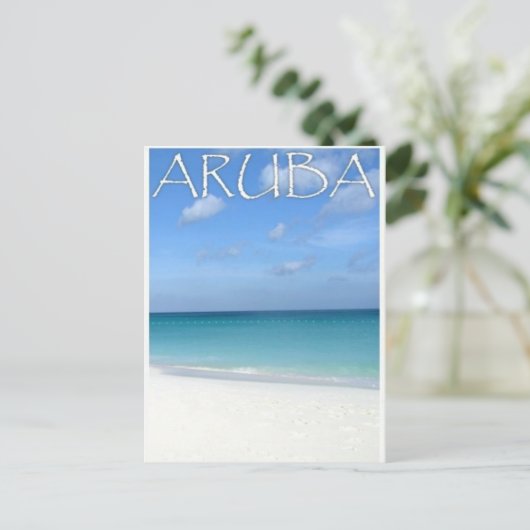 Het strand van Aruba Briefkaart (Staand voorkant)