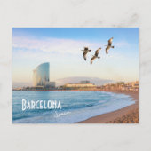 Het strand van Barcelona, Spanje - Barcelona Briefkaart (Voorkant)
